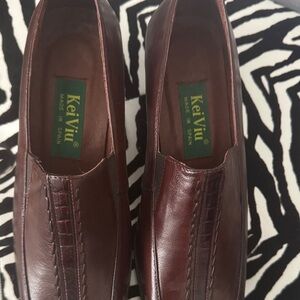 Keviu Men's Rich Brown Leather Slip-On Loafers